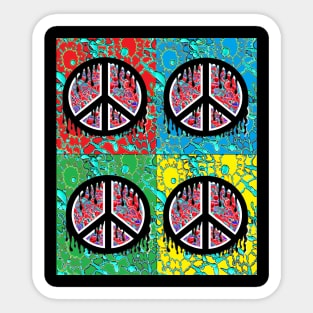 peace, love, pop art , symbol, Pop Art Sticker